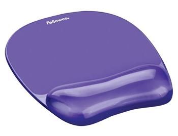 FELLOWES podložka pod myš a zápěstí CRYSTAL/ 230mm x 14mm x 202mm/ gelová/ fialová Podložka pod myš, pod zápestí, ergonomická, gelová, fialová