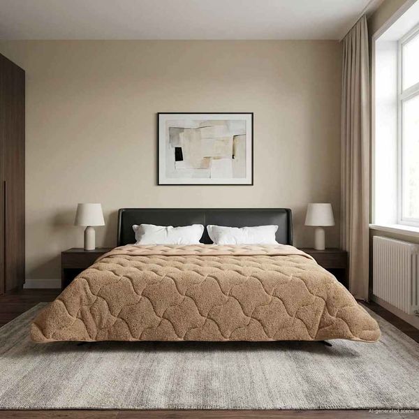 vidaXL Zimný prehoz Sivohnedá 200 x 240 cm Mikrofáza a Teddy fleece