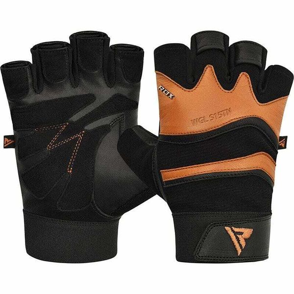 RDX GYM GLOVE LEATHER S15 TAN fitness kožené rukavice veľkosť 2XL hnedá