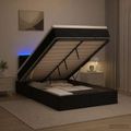 vidaXL Ottoman posteľ s matracom a LED Čierna 120 x 200 cm Zamat