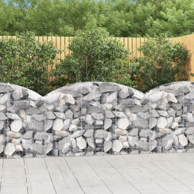 vidaXL Oblúkový gabionový kôš 150x50x80/100 cm pozinkované železo