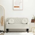 vidaXL Lavička s operadlom krémová 119,5x64,5x75 cm zamat