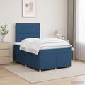vidaXL Posteľ boxspring s matracom Modrá 120 x 190 cm Látka