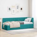 vidaXL Rohový rám postele Tyrkysová 80 cm x 200 cm Zamat