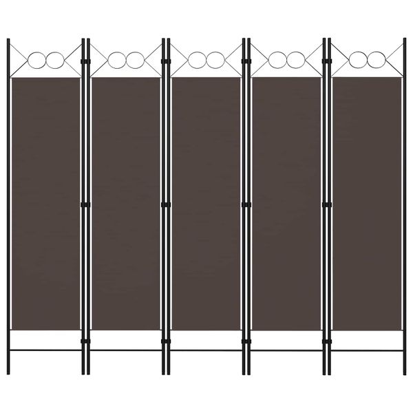 vidaXL Paraván s 5 panelmi, hnedý 200x180 cm