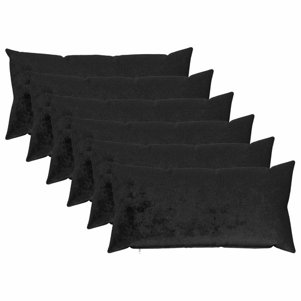 vidaXL Poťah na podložku 6 pcs HEERLEN Čierna 40 x 80 cm Flanel