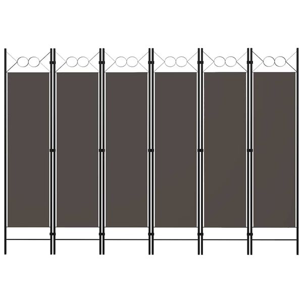 vidaXL Paraván so 6 panelmi, antracitový 240x180 cm
