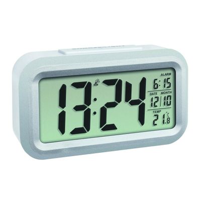 60.2553.02 TFA LUMIO PLUS rádiom riadený budík s možnosťou podsvietenia, bielo-strieborná