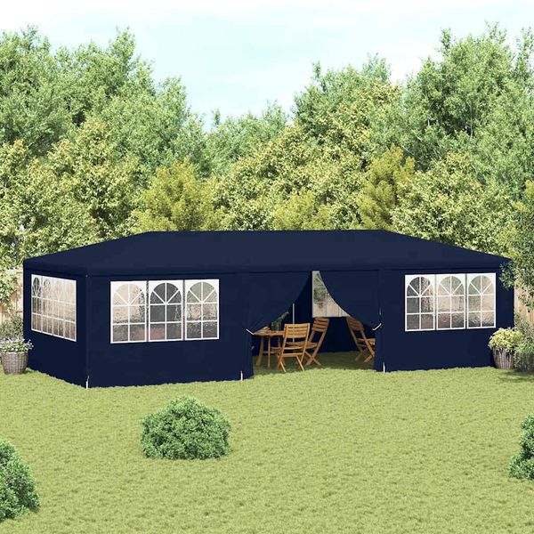 vidaXL Profesionálny párty stan+bočné steny 4x9 m, modrý 90 g/m²