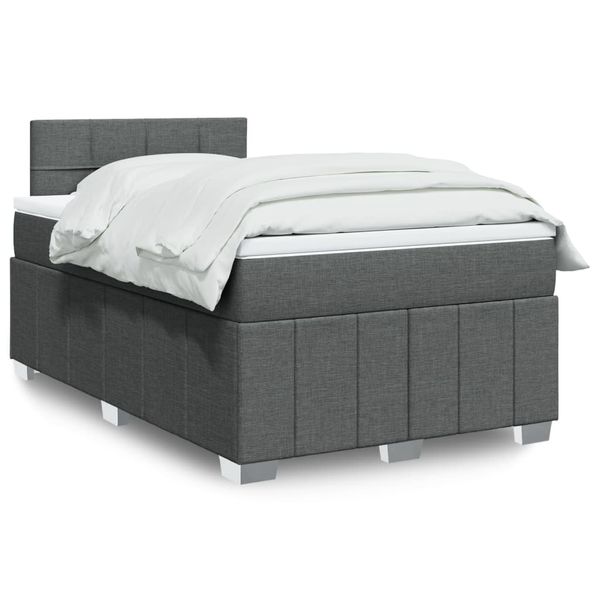 vidaXL Boxspring posteľ s matracom tmavosivý 120x200 cm látka