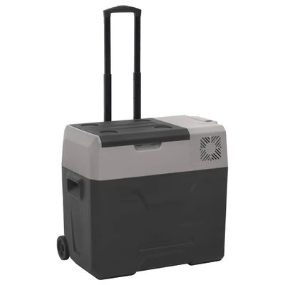 vidaXL Chladiaci box s kolieskom a rukoväťou čierno-sivý 40 l PP