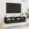 vidaXL TV nástenné skrinky 2 ks čierne 60x30x30 cm kompozitné drevo