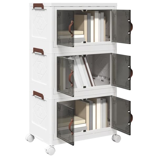 vidaXL stohovateľný úložný box kolesami 3vrstvový 28 L 48,5x29,5x86 cm