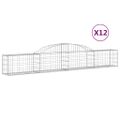 vidaXL Oblúkový gabiónový kôš 12 ks 300x30x40/60 cm pozinkované železo