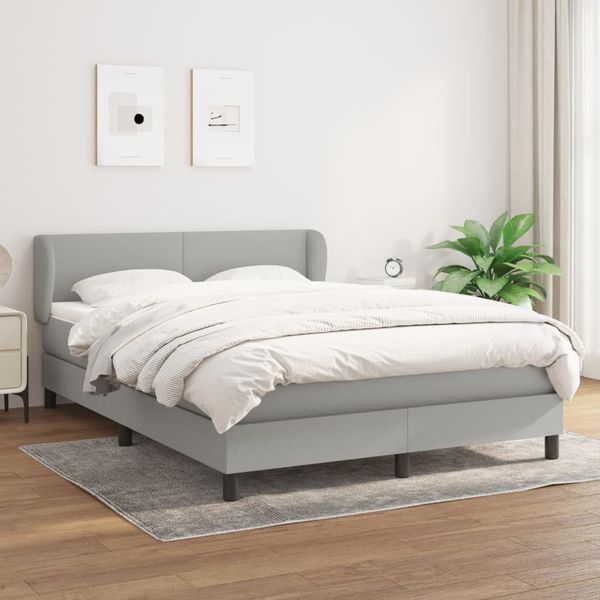 vidaXL Boxspring posteľ s matracom bledosivý 140x190 cm látka