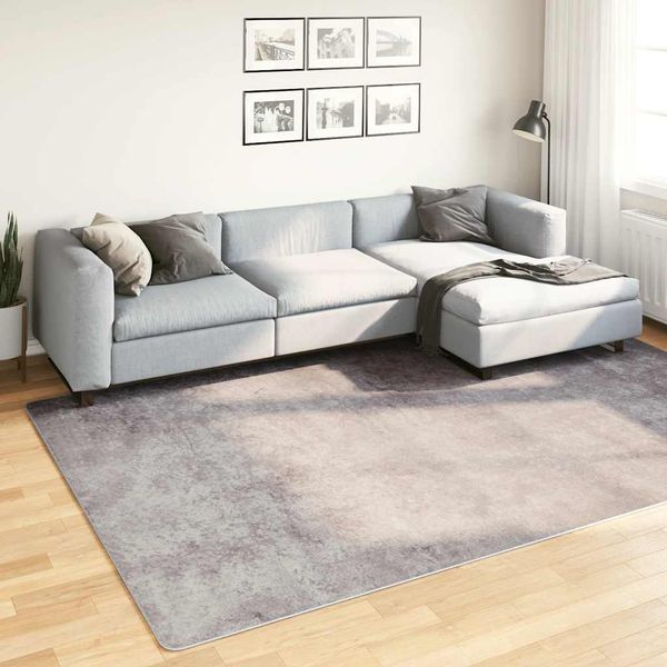 vidaXL Prateľný koberec 190x300 cm sivý
