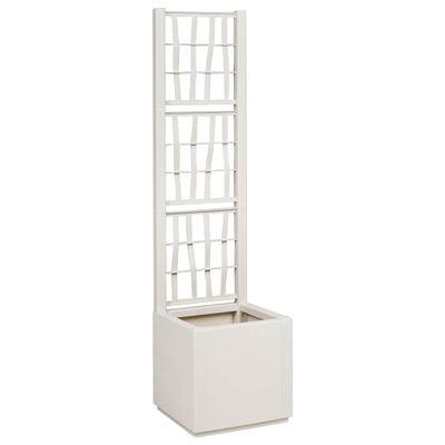 vidaXL Záhradný kvetináč s trellis Biela 36 x 36 x 140 cm PP