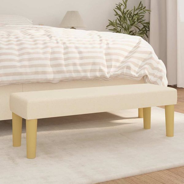 vidaXL Lavička krémová 100x30x30  cm látka