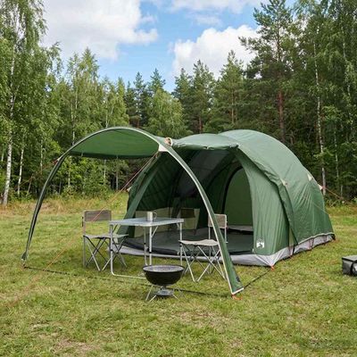 vidaXL Tunelový stan Zelená 370 x 275 x 210 cm Polyester a oceľ