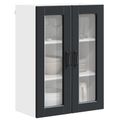 vidaXL Nástenný sklenený kabinet PORTO Čierna 60 x 31 x 80 cm