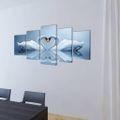 vidaXL Sada obrazov na stenu, motív Labute 200 x 100 cm