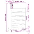 vidaXL Botník betónovo sivý 60x35x105 cm kompozitné drevo