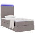 vidaXL LED úložná posteľ s matracom Sivohnedá 90 x 190 cm Látka