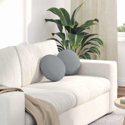 vidaXL Vankúše na sedenie 2 pcs Svetlosivá Ø30 x 13 cm látka