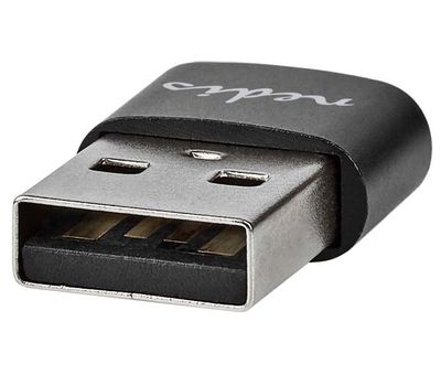 NEDIS adaptér USB/ konektory USB 2.0 A – USB-C zásuvka/ čierny/ blister Adaptér, zástrčka USB 2.0, zásuvka USB-C, čierny