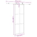 vidaXL Posuvné dvere s kovaním čierne 76x205 cm tvrdené sklo