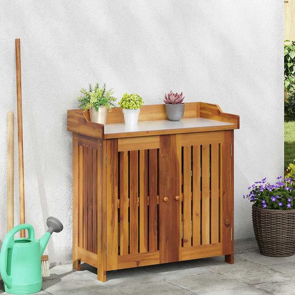 vidaXL Záhradná skrinka Prírodná 78 x 36,5 x 78cm Pevné akáciové drevo