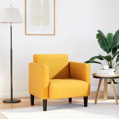 vidaXL Rozkladacia stolička s podrúčkami svetlo žltá 54 cm
