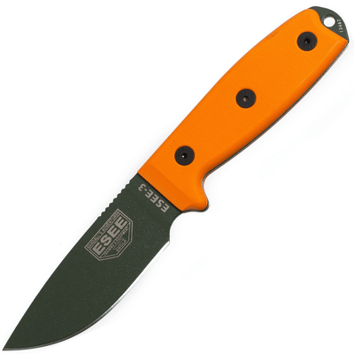 ESEE-3PM-OD Model 3 všestranný nôž 9,8 cm, OD Green, G10, čierne plastové puzdro