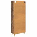 vidaXL Highboard Staré drevo 69,5 x 32,5 x 180 cm Kompozitné drevo