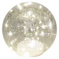 LED vianočná sklenená guľa - zlatá, 15 cm, 3x AA, vnútorná, teplá biela, časovač