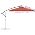 vidaXL Náhradná látka pre záhradný slnečník tehlová 350 cm