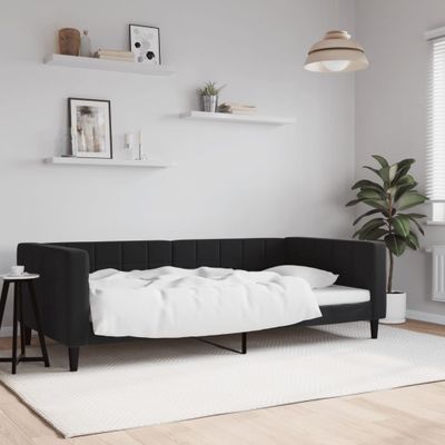 vidaXL Denná posteľ čierna 100x200 cm zamat