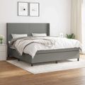 vidaXL Boxspring posteľ s matracom tmavosivá 180x200 cm látka