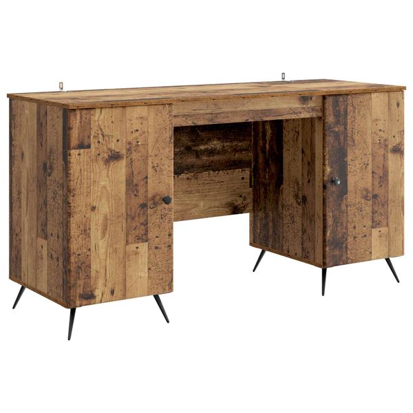 vidaXL Stôl s poličkou Staré drevo 142,5 x 50 x 75 cm Kompozitné drevo