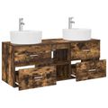 vidaXL Set kabinetov do kúpeľne 3 ks Dymový dub 49,5 x 44,5 x 65 cm