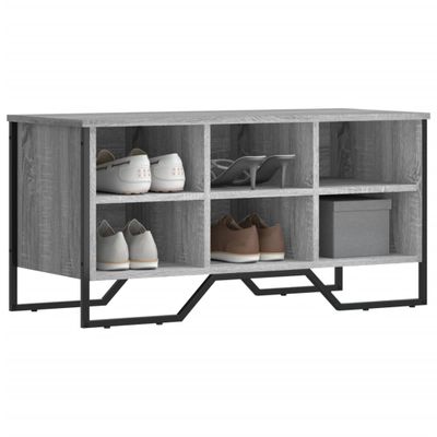 vidaXL Botník sivý dub sonoma 90x38x45,5 cm kompozitné drevo