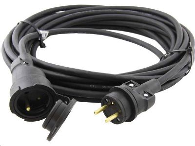 Prodlužovací kábel EMOS PM0502 čierny spojka 15 m / 3x 1,5 mm gumový / IP65
