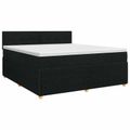 vidaXL Posteľ boxspring s matracom Čierna 180 x 200 cm Látka