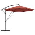vidaXL Slnečník 294 x 294 x 248 cm Polyester a hliník Tehlová