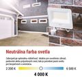 LED reflektor GLARO s pohybovým čidlom, 20 W, biely, IP54, 2000 lm, neutrálna biela