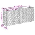 vidaXL Záhradný kvetináč s 2 nádobami hnedý 90x20x40 cm polyratan