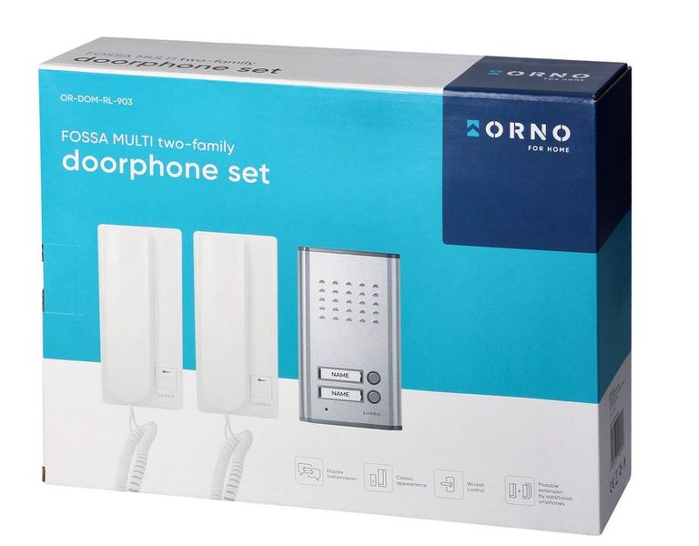 Domový telefón interkom pre dve nezávislé bytové jednotky ORNO OR-DOM-RL-903, pod omietku Domový telefón interkom pre dve nezávislé bytové jednotky ORNO OR-DOM-RL-903, pod omietku