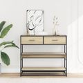 vidaXL Konzolový stolík dub sonoma 90x35x80 cm kompozitné drevo