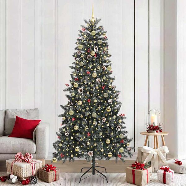 vidaXL Umelý vianočný stromček Zelená 240 cm PVC, plast a oceľ