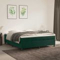 vidaXL Posteľný rám s boxspringom tmavozelený 160x200 cm zamat